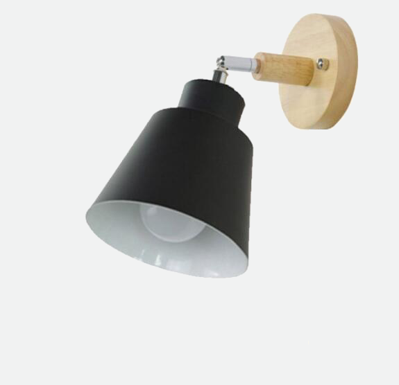 Rotatable Wall Lamp with Wooden Details - Modern Reading Lamp with 180 Degrees Rotation