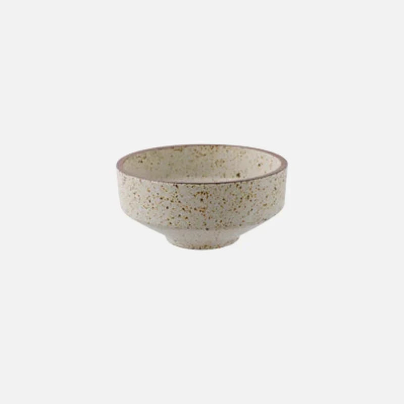 Retro Speckled Matte Ceramic Bowl - Handmade, Rustic Appearance