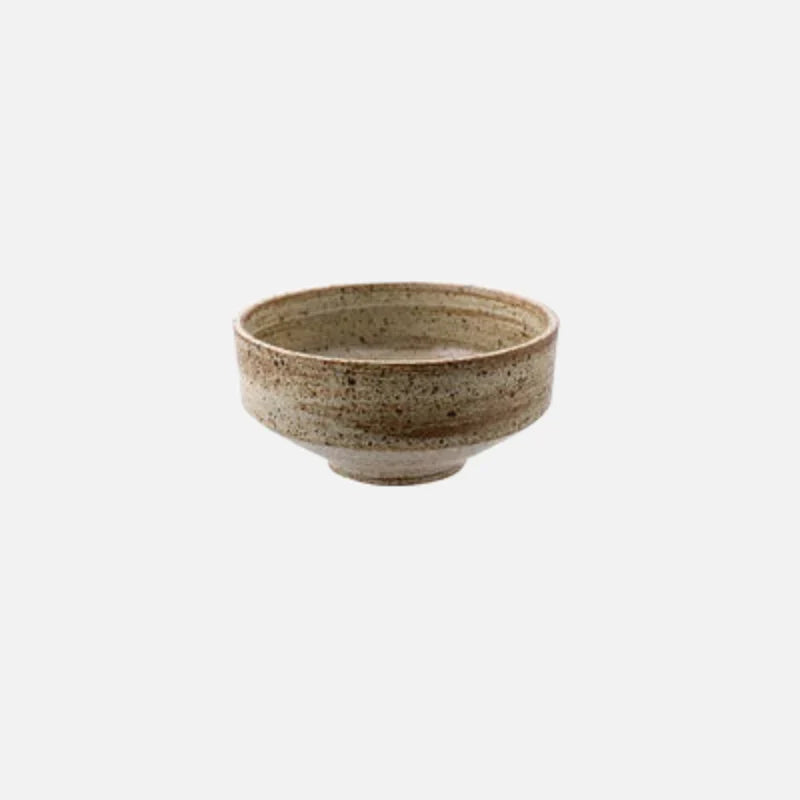 Retro Speckled Matte Ceramic Bowl - Handmade, Rustic Appearance