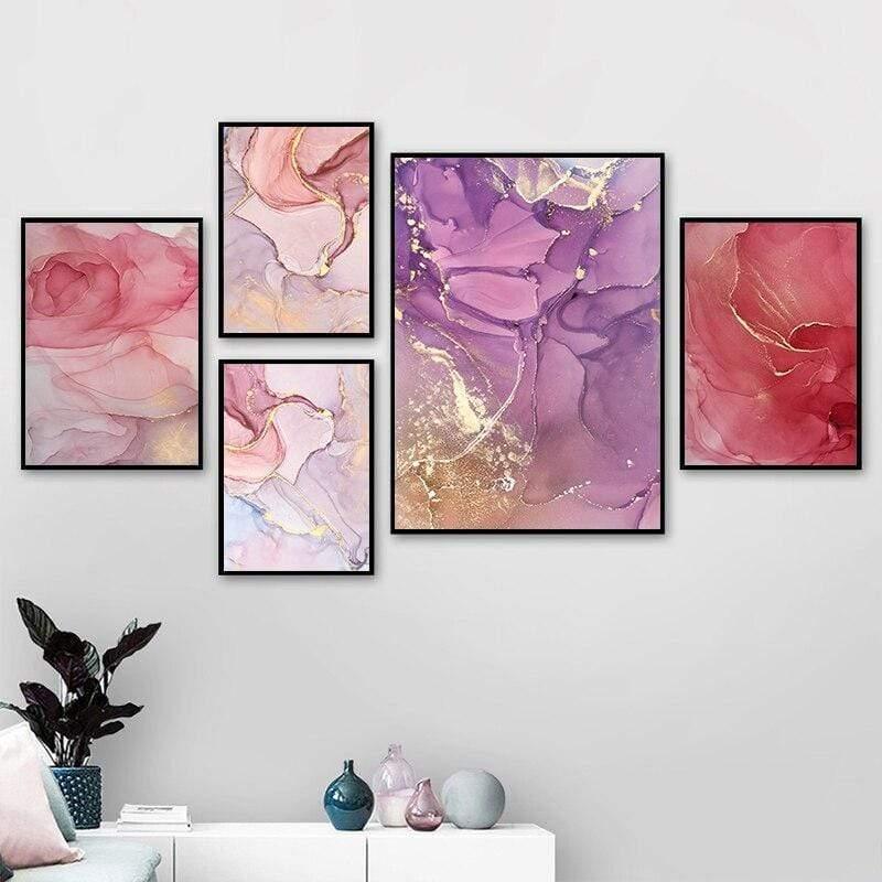 LustAura - Abstract Canvas in Pink and Purple