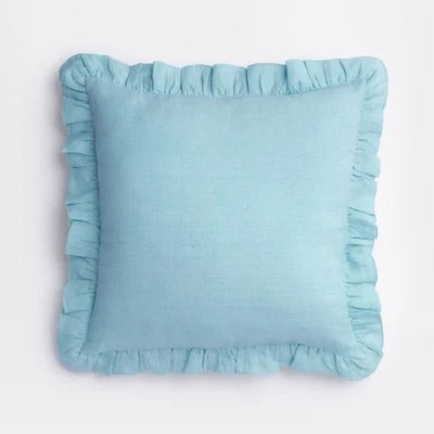 LinenNest – Pure Linen Cushion Cover with Ruffles