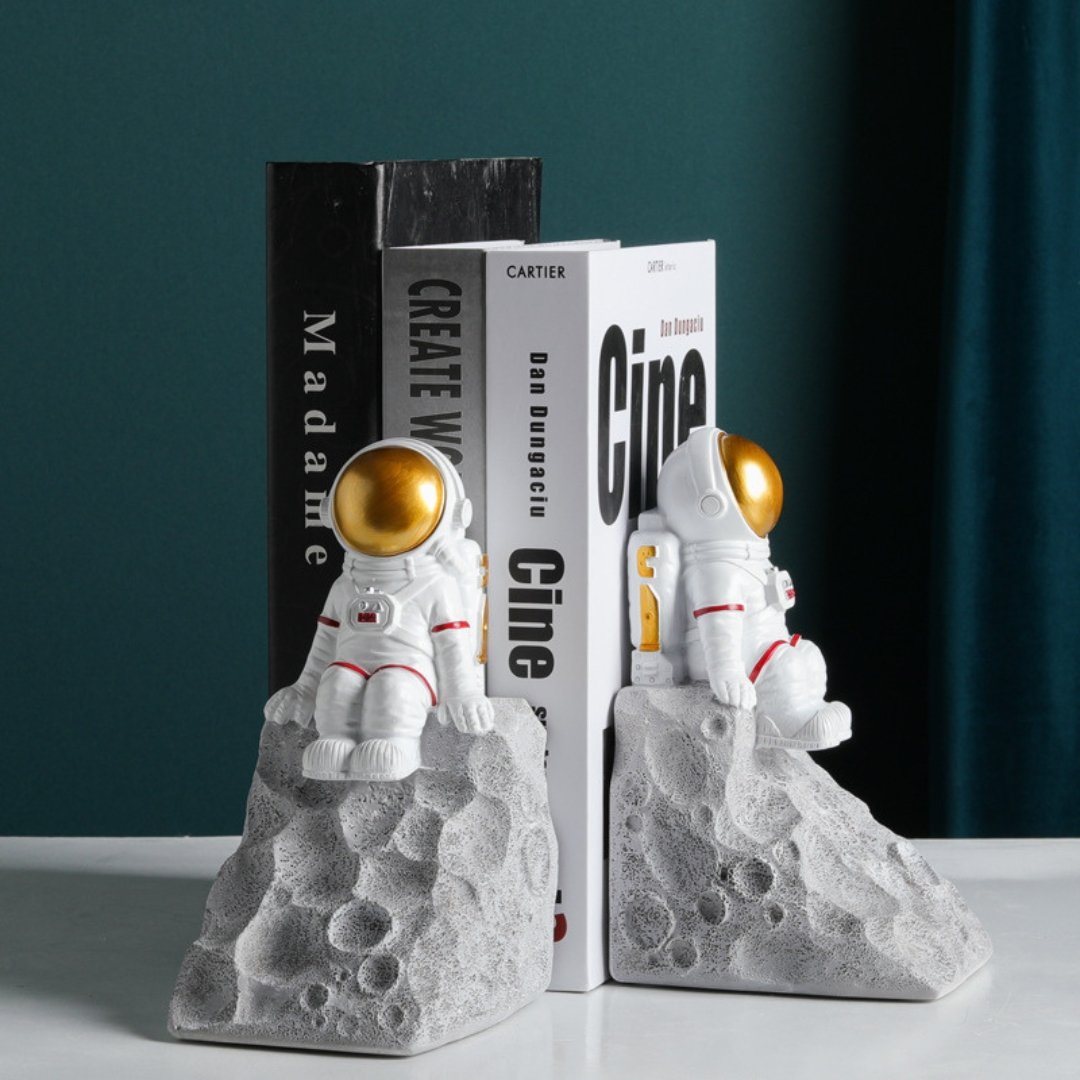 Space Bookends Set of 2 – Moon Surface with Astronaut