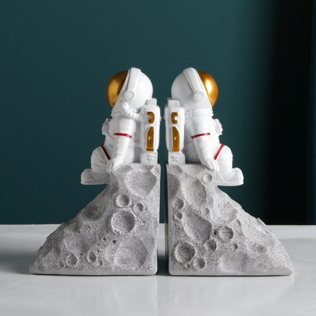 Space Bookends Set of 2 – Moon Surface with Astronaut