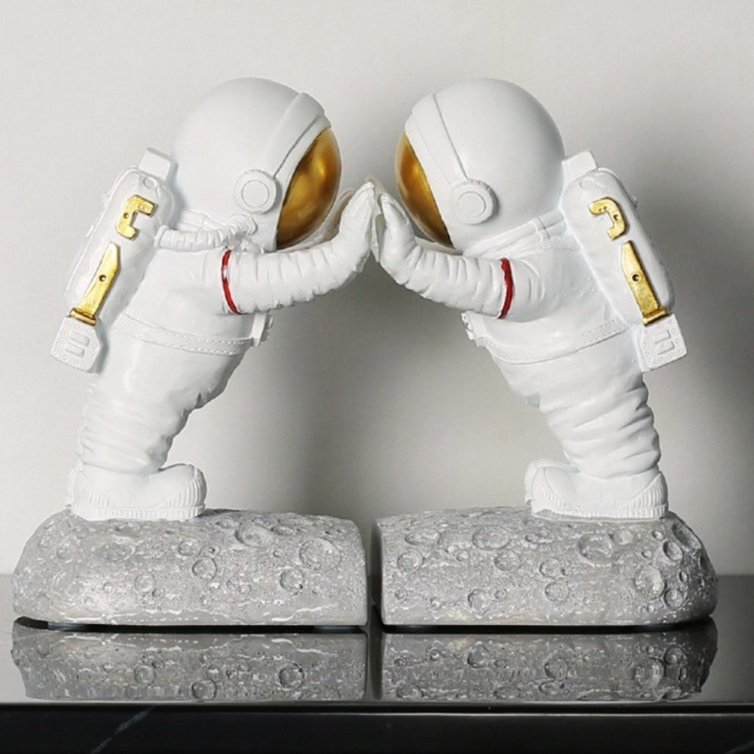 Space Bookends Set of 2 – Moon Surface with Astronaut