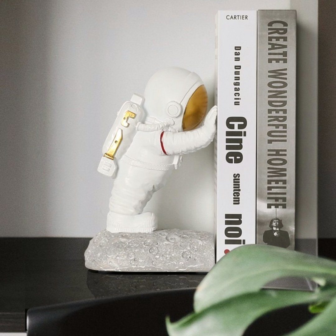 Space Bookends Set of 2 – Moon Surface with Astronaut