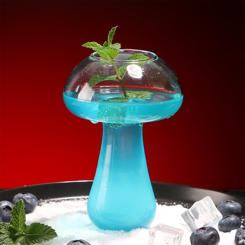 Glass for Cocktails - Mushroom Shape with Sturdy Base, 12 cm High