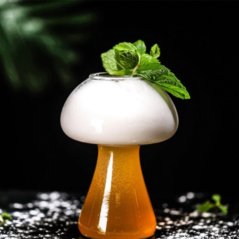 Glass for Cocktails - Mushroom Shape with Sturdy Base, 12 cm High