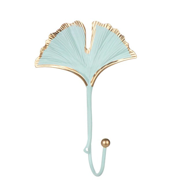 Golden Leaf Wall Hook - Stylish Metal Design for Keys and Accessories