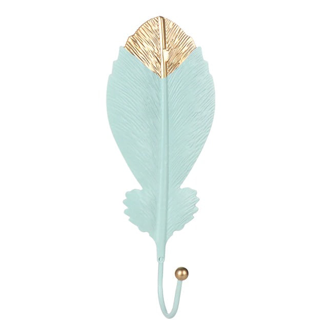 Golden Leaf Wall Hook - Stylish Metal Design for Keys and Accessories