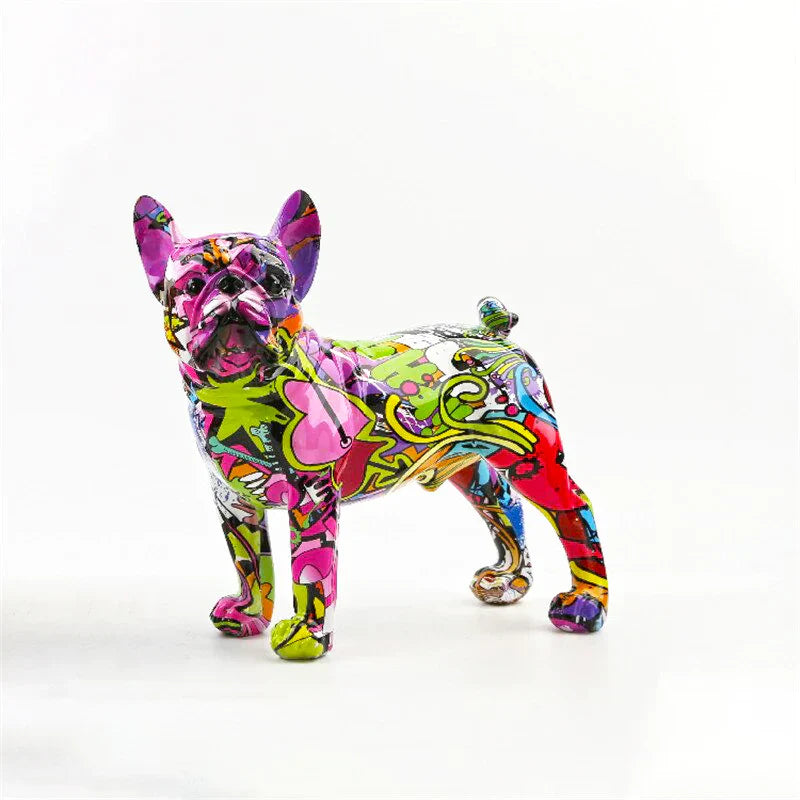 VerdeArte - Graffiti French Bulldog Statue