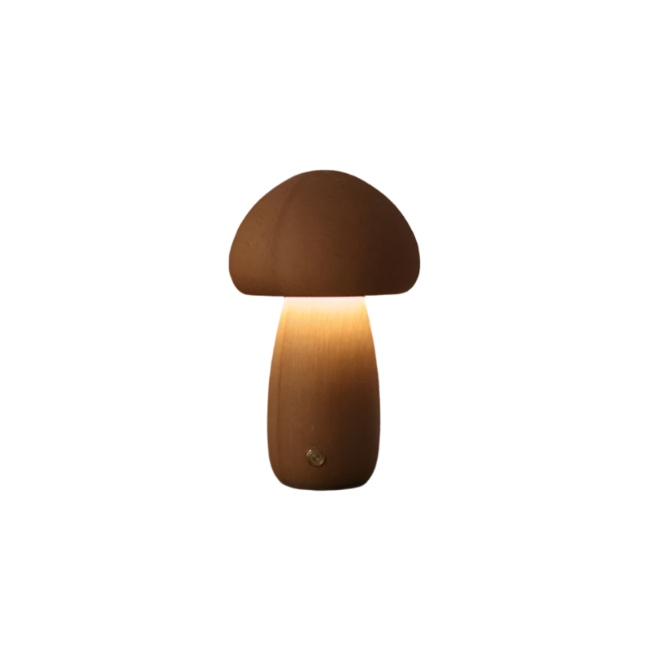 LumaForest - Rechargeable Wooden Mushroom Table Lamp