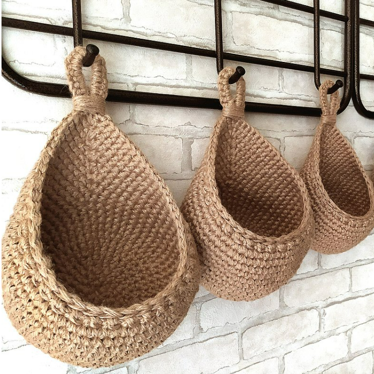 Handmade Wall Baskets for Vegetables and Fruit - Ideal for Kitchen and Living Space