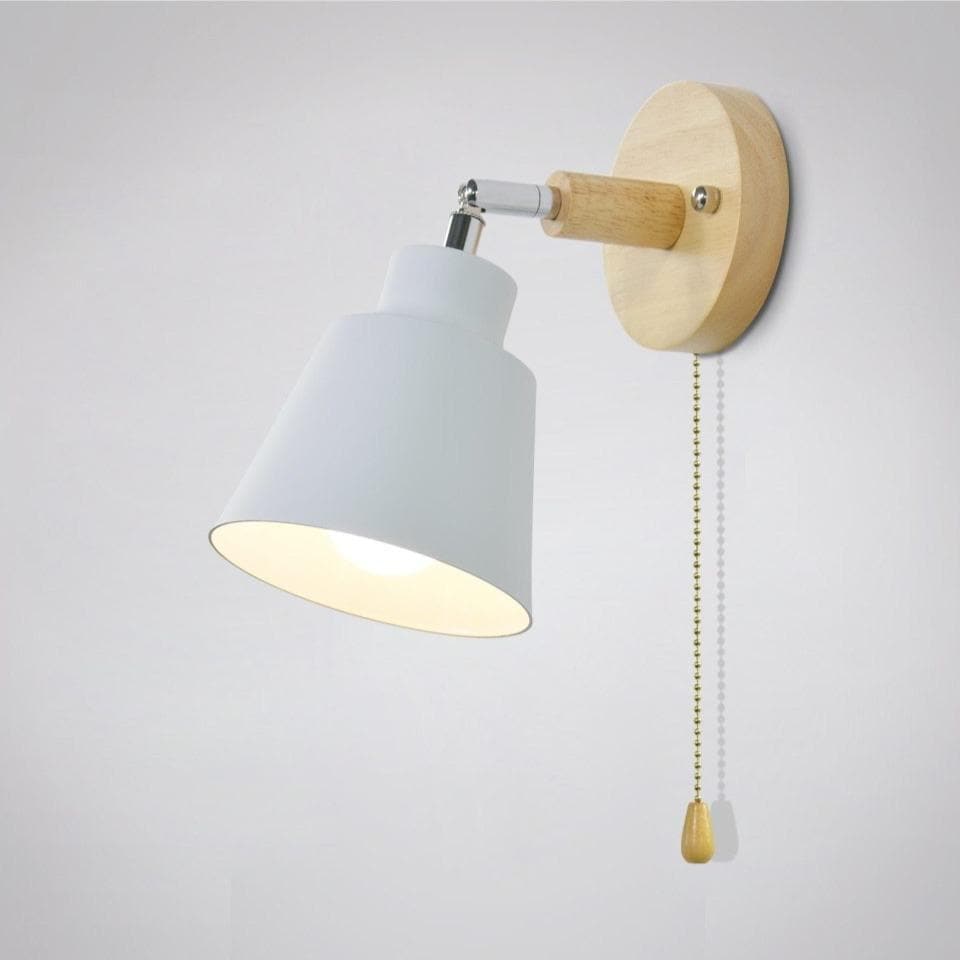 Rotatable Wall Lamp with Wooden Details - Modern Reading Lamp with 180 Degrees Rotation