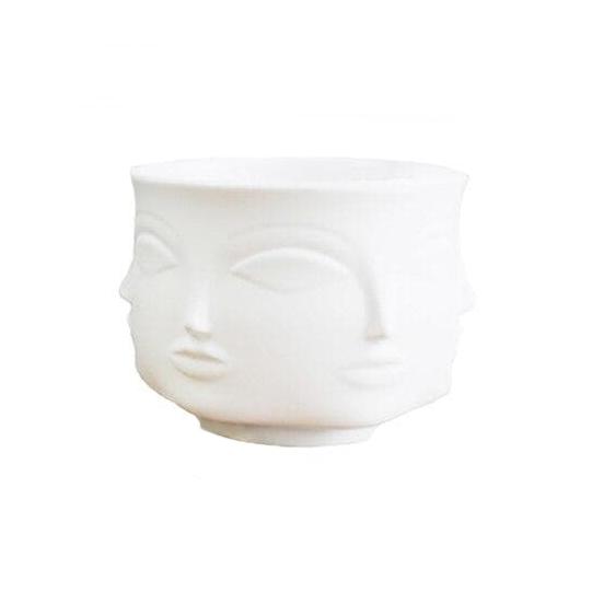 Face Flower Pot - Modern Ceramic Pot in Multiple Colours, 11 cm