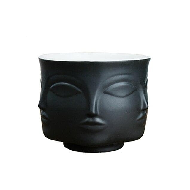 Face Flower Pot - Modern Ceramic Pot in Multiple Colours, 11 cm