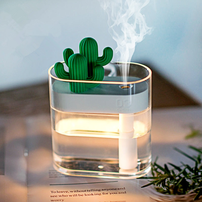 Cactus Aroma Diffuser - Ultrasonic Fragrance Diffuser with Night Light and 160 ml Tank