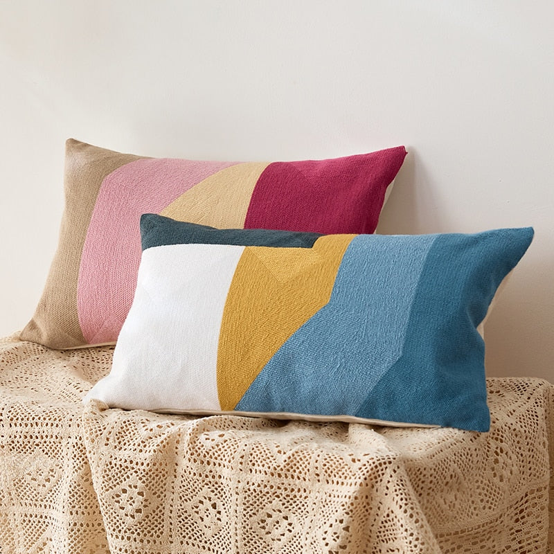 Sunset Lumbar Cushion Cover with Modern Shapes – Comfortable and Stylish for Your Interior