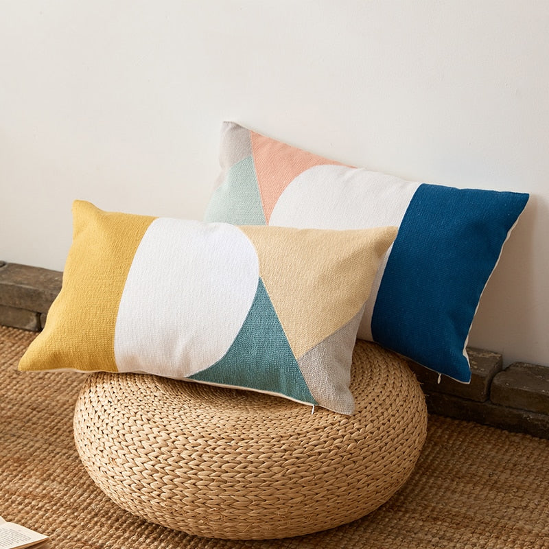 Sunset Lumbar Cushion Cover with Modern Shapes – Comfortable and Stylish for Your Interior