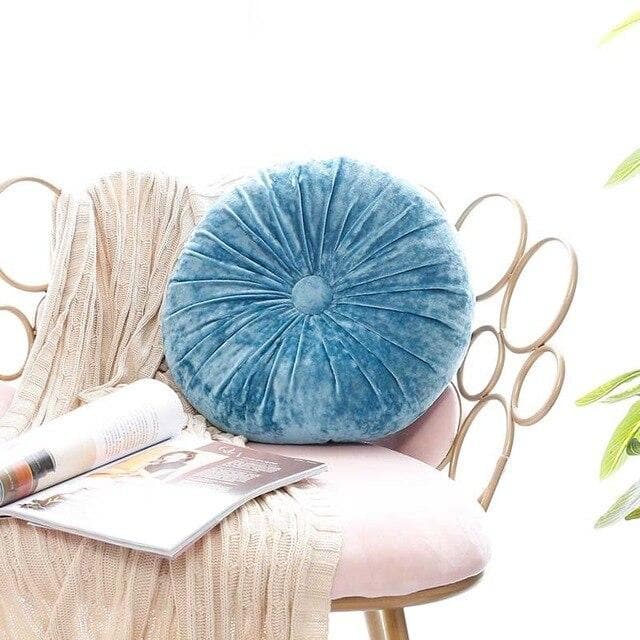 Round Velvet Cushion - Luxury Quality in 16 Colours, 38 cm