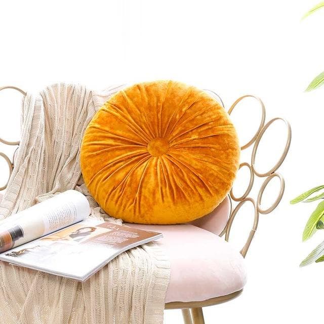 Round Velvet Cushion - Luxury Quality in 16 Colours, 38 cm