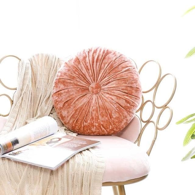 Round Velvet Cushion - Luxury Quality in 16 Colours, 38 cm