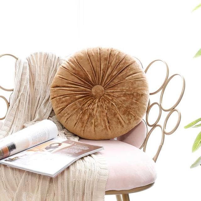 Round Velvet Cushion - Luxury Quality in 16 Colours, 38 cm