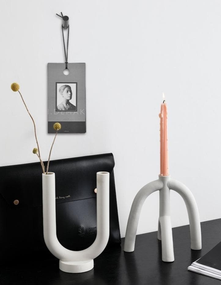 Abstract Arch-Shaped Ceramic Candle Holders - Minimalist Design Accessories