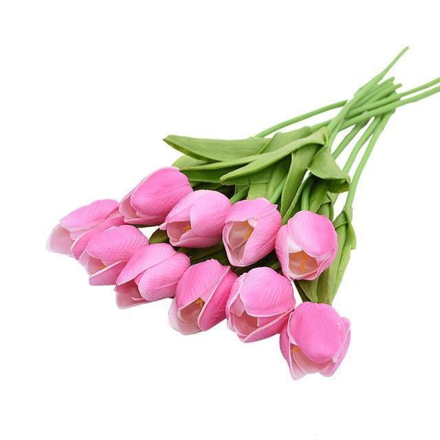 FloraHome – Set of 10 Colourful Artificial Tulips