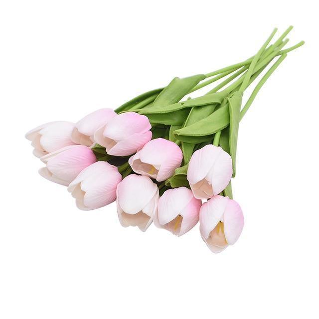 FloraHome – Set of 10 Colourful Artificial Tulips