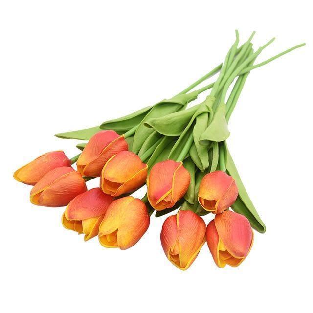 FloraHome – Set of 10 Colourful Artificial Tulips