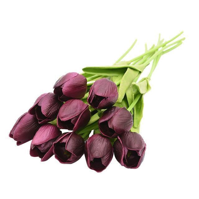 FloraHome – Set of 10 Colourful Artificial Tulips