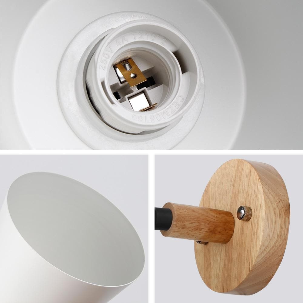 Wooden Wall Lamp with Pull Switch - Minimalist Design for Bedroom and Living Room