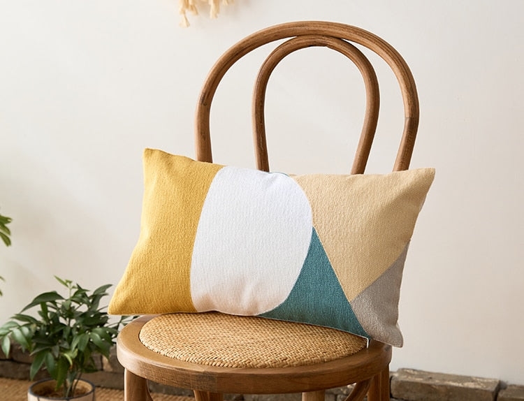 Sunset Lumbar Cushion Cover with Modern Shapes – Comfortable and Stylish for Your Interior