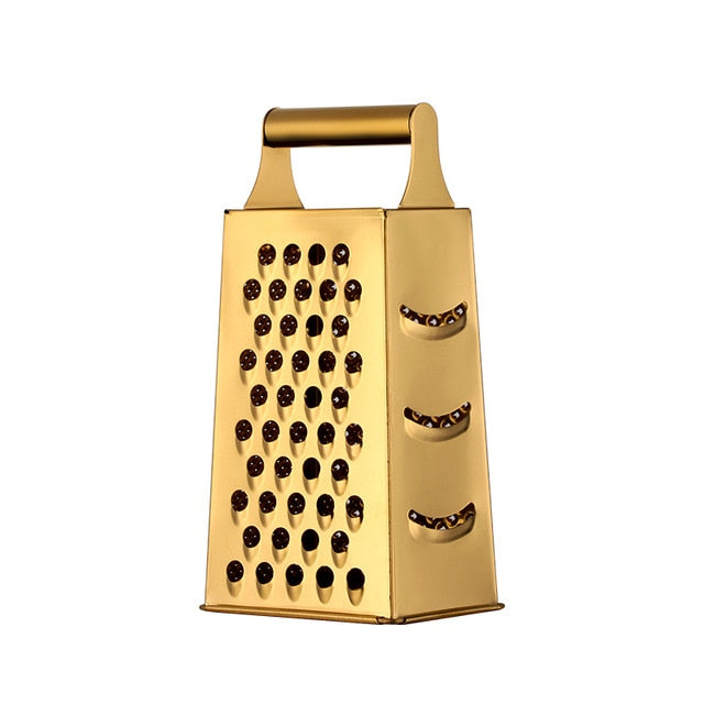 Stainless Steel Grater - Retro Style with Bright Colours for Vegetables and More