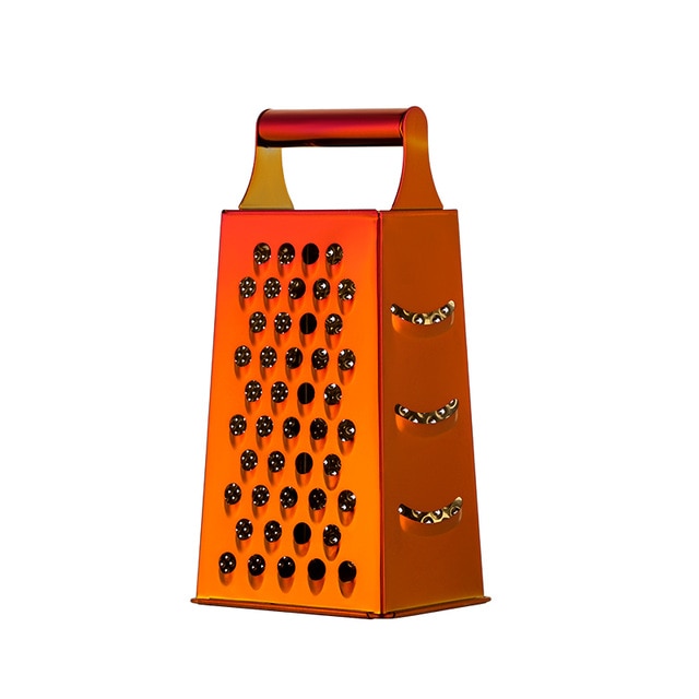 Stainless Steel Grater - Retro Style with Bright Colours for Vegetables and More