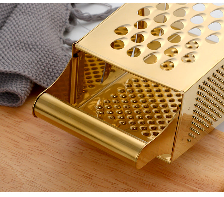 Stainless Steel Grater - Retro Style with Bright Colours for Vegetables and More