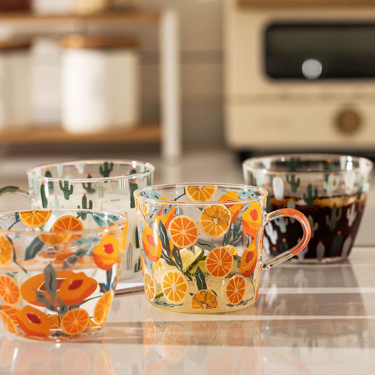 Glass Measuring Jugs with Cheerful Print – Practical and Stylish