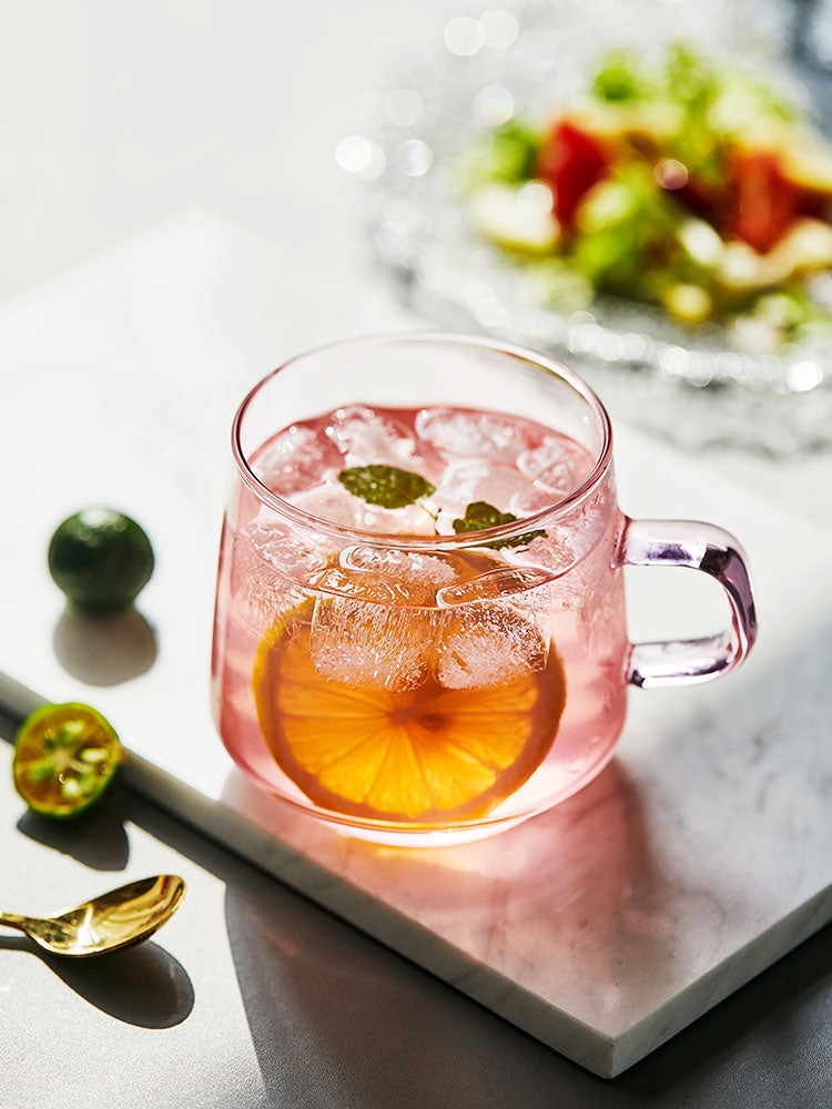 Coloured Glass Tea Cup with Saucer - Perfect for Colourful Tea Moments