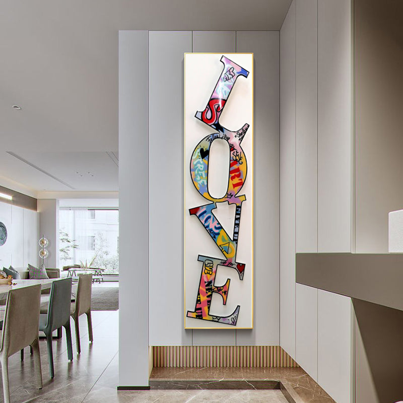 Modern Graffiti Canvas Painting – Colourful Loving Art on Sturdy Wooden Frame