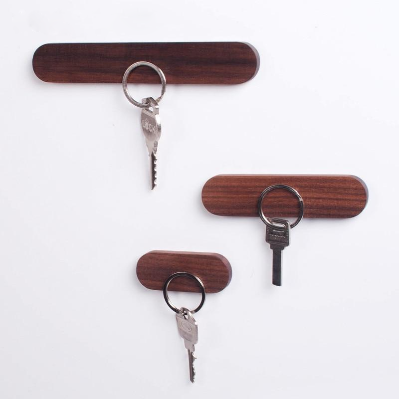 Magnetic Wooden Key Holder - Modern Wall Storage