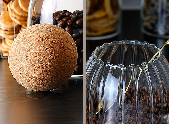 Autumn Glass Storage Jars with Cork Lid - Elegant and Multifunctional