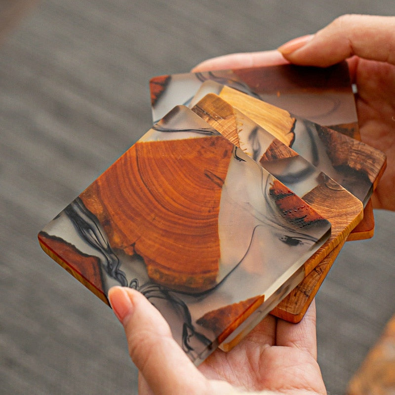 Wooden and Resin Coasters - Perfect for Coffee, Tea and Drinks