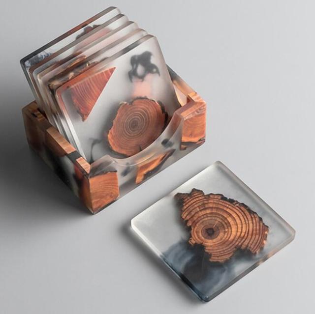 Wooden and Resin Coasters - Perfect for Coffee, Tea and Drinks