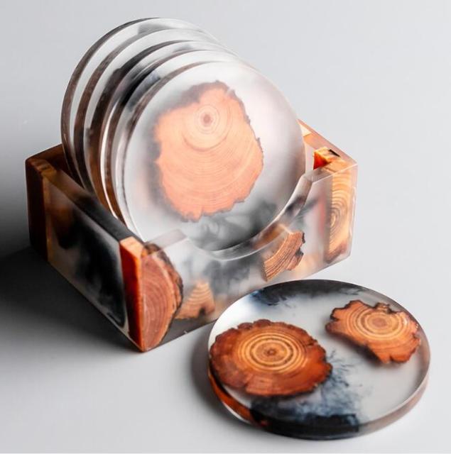 Wooden and Resin Coasters - Perfect for Coffee, Tea and Drinks