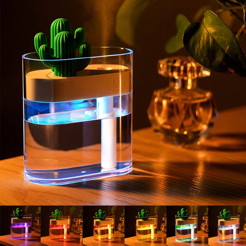 Cactus Aroma Diffuser - Ultrasonic Fragrance Diffuser with Night Light and 160 ml Tank