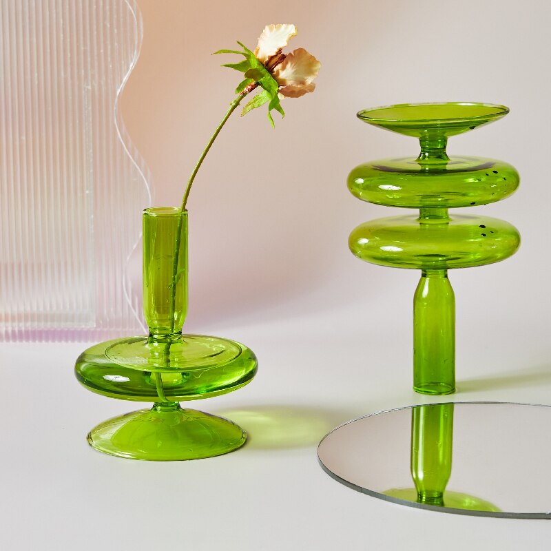 Green Glass Candle Holders - Modern Candle Holders for a Fresh Look