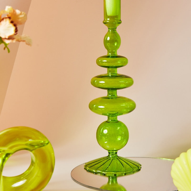 Green Glass Candle Holders - Modern Candle Holders for a Fresh Look