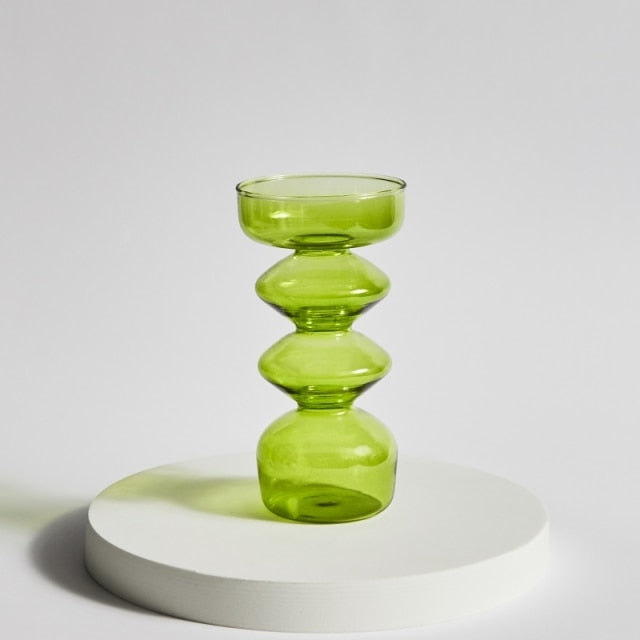 Green Glass Candle Holders - Modern Candle Holders for a Fresh Look