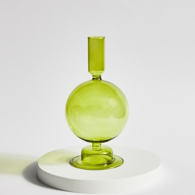 Green Glass Candle Holders - Modern Candle Holders for a Fresh Look