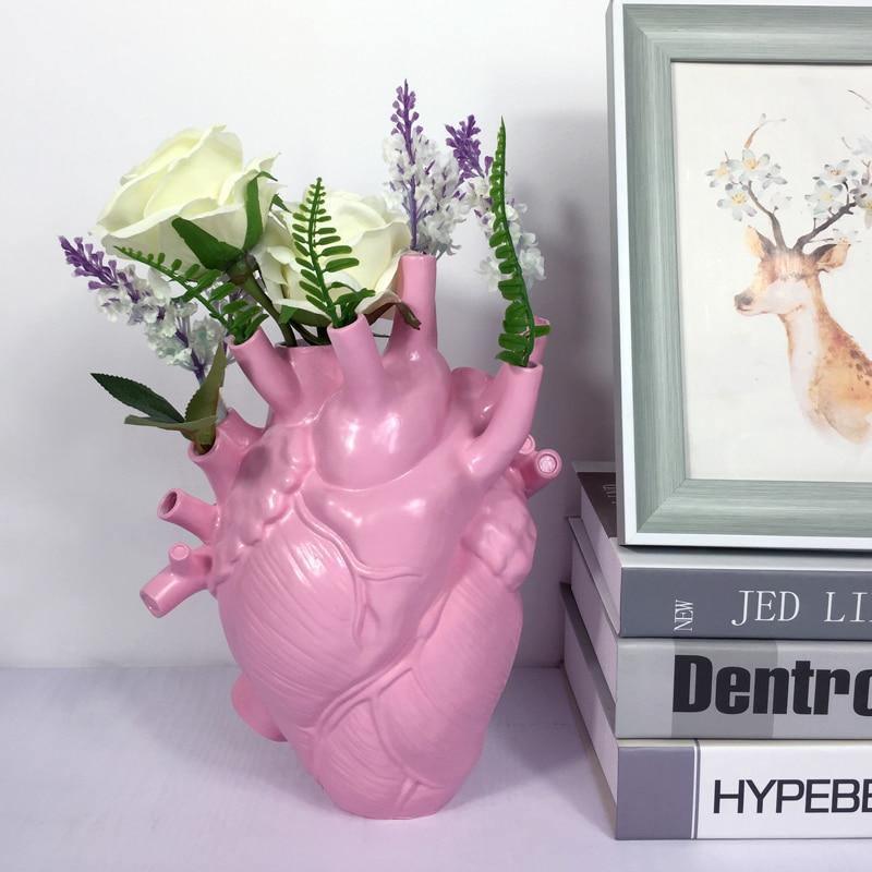 Anatomical Heart Flower Vase - Modern Decorative Vase